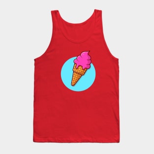 Ice Cream Cone Cartoon Vector Icon Illustration (8) Tank Top